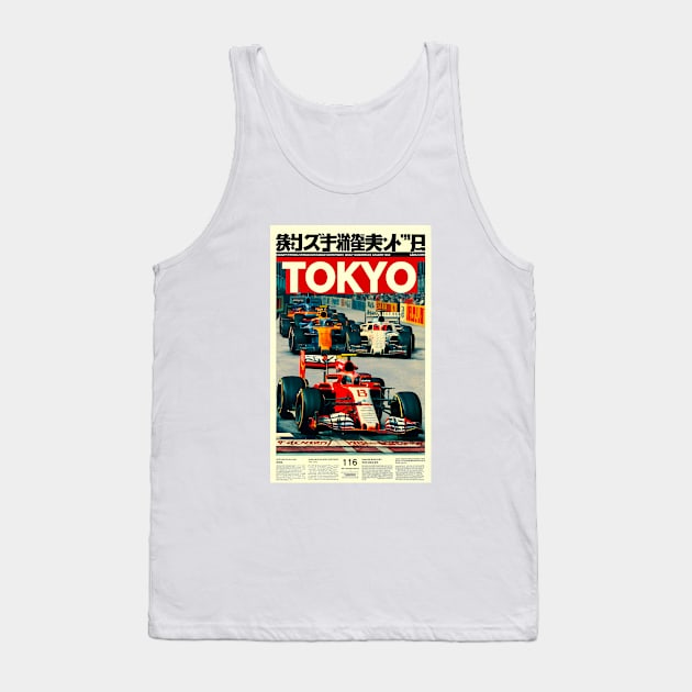 Tokyo Formula 1 - Design 1 Tank Top by Joe Neckbone's Hangout